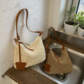 2026 new cross-border summer woven bag women's trendy fashionable literary tote bag large capacity shoulder bag
