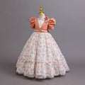 Export ready-made kids dress chiffon floral princess dress little girl model catwalk dress kids dress