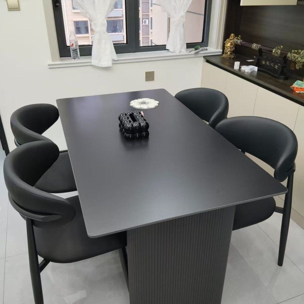 For homecasual black matte slate dining table and chair combination small apartment accessible luxuryfor home rental house dining table rectangular