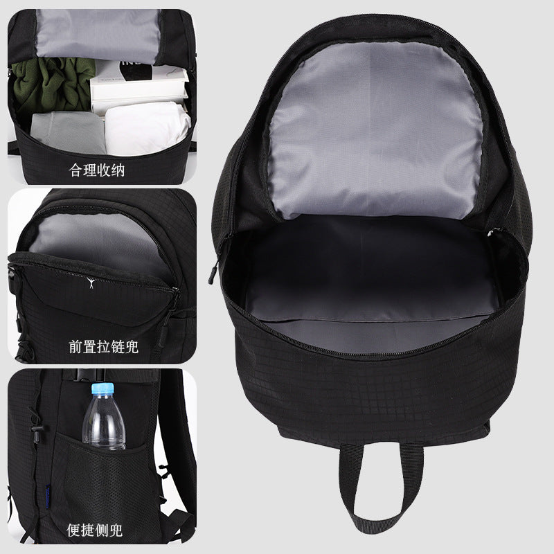 Customized outdoor leisure backpack large capacity multi-compartment fashion travel backpack men and women simple Oxford cloth backpack