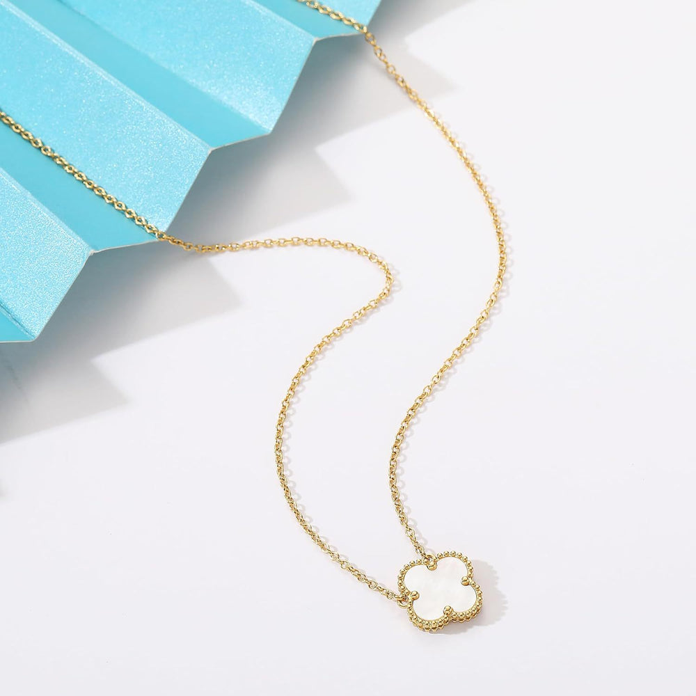 Lucky 18k gold plated four-leaf clover necklace - new women's fashionable and elegant clavicle chain, simple and versatile titanium steel pendant
