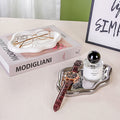 Customized internet celebrity jewelry ceramic entrance desktop storage ceramic plate asymmetrical photo prop display plate
