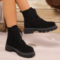 plus size women's boots new arrivalfashion short boots women's thick heel round toe bootstie back british style women's shoes