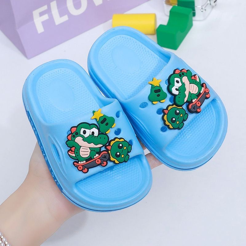 Eva kids' slippers - summer indoor/outdoor anti-slip soft sole slides for boys and girls - cute cartoon designs for toddlers and big kids