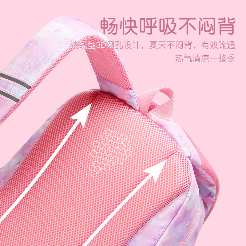 School bag, primary school students, girls, grades 1, 2, 3 to 6, girls, light burden reduction, spine protection, cute children's backpack