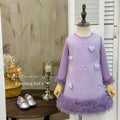 Girls' dress  autumn new collection: chanel-inspired outfit, korean style heart print tank dress, first birthday fairy princess dress
