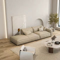 Foshan furniture factory personalized italian normcore tofu block sofa first layer genuine leather small apartment living room house straight row