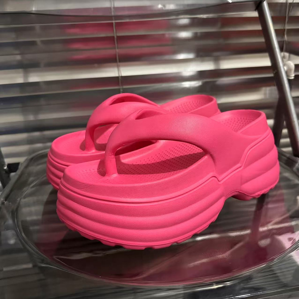 9cm height increasing slippers women's thick sole flip flops women's flip flops women's shoes outwear 2024new women's sandals wholesale