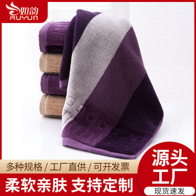 Factory direct sales pure cotton cut velvet yarn-dyed square towel, thickened towel square towel gift advertising bath towel square towel gift box