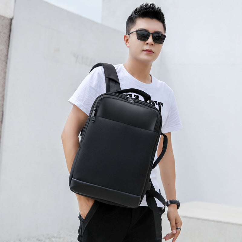 New business backpack women's computer backpack simple male student bag with USB laptop bag wholesale
