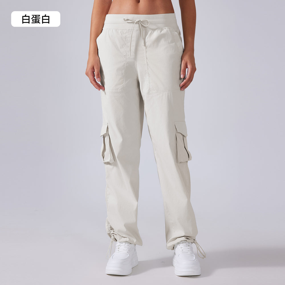 New outdoor running trousers - lightweight, quick-drying, multi-pocket, wide-leg cargo casual pants d25001