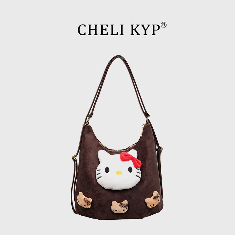retro frosted shoulder bag women's new trendy versatile crossbody bag student school commuter backpack