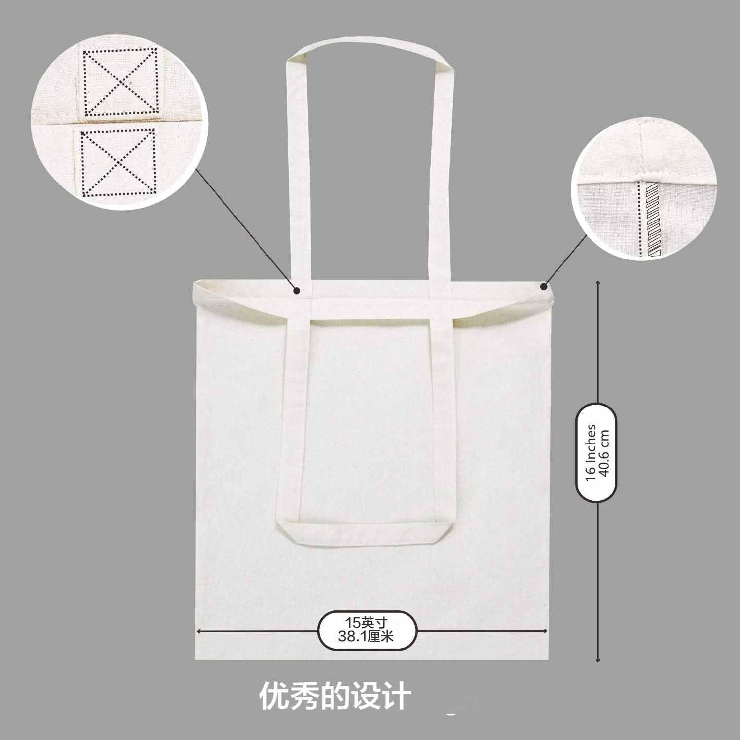 Pure cotton canvas bag custom logo spot blank bag wholesale tote bag shopping cotton bag