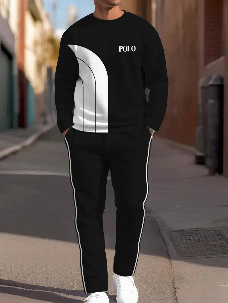 cross-border e-commerce 3d digital print men's autumn/winter new casual fitted long-sleeve hoodie and pants set