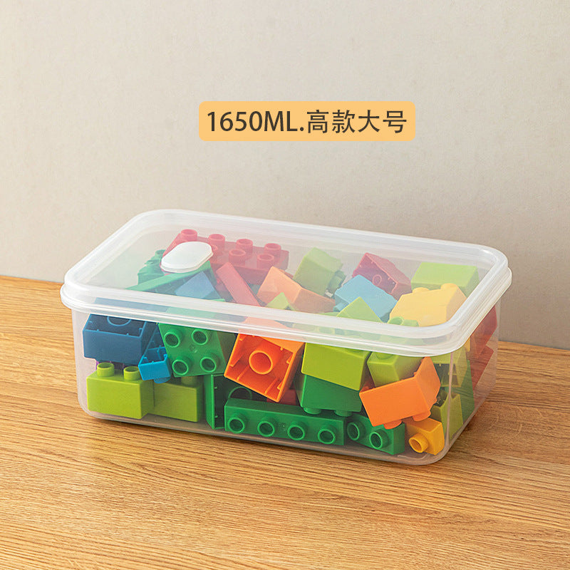 Children's toy storage box transparent with lid grid classification plastic desktop parts puzzle building block Lego storage box
