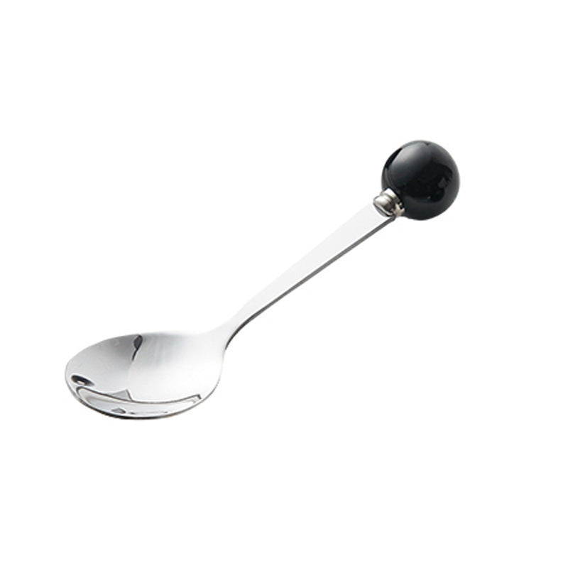 New arrival cream style ceramic bear hanging fruit fork jar suit high-looking home goods afternoon tea fruit fork spoon