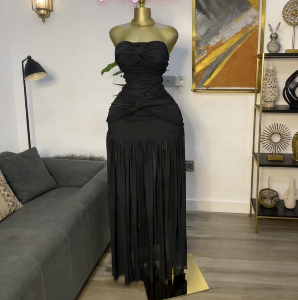 african, european, and american sexy bandeau stretch mesh bodycon sexy fashionable evening gown socialite dress