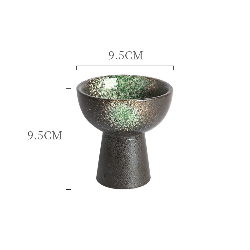 Japanese retro ceramic ice cream cup - stylish & unique ice cream bowl - creative dessert & pastry display plate - perfect for restaurants & home use