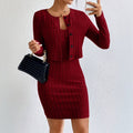 Amazon cross-border women's fashion french chic set - spring/summer new arrival - slim fit cropped jacket & dress two-piece outfit