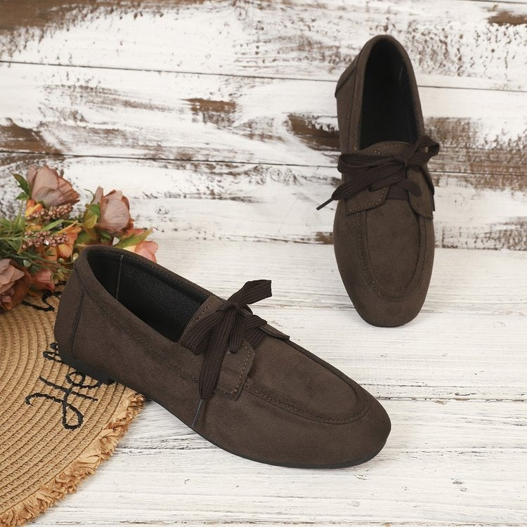 plus size british style tie back soft bottom flats loafers women's spring and summer new arrivalretroflatsflats wholesale