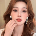 Sense of design butterfly tassel earrings for women classy sense of accessible luxury cool sense of earrings 2025new arrival asymmetrical earrings