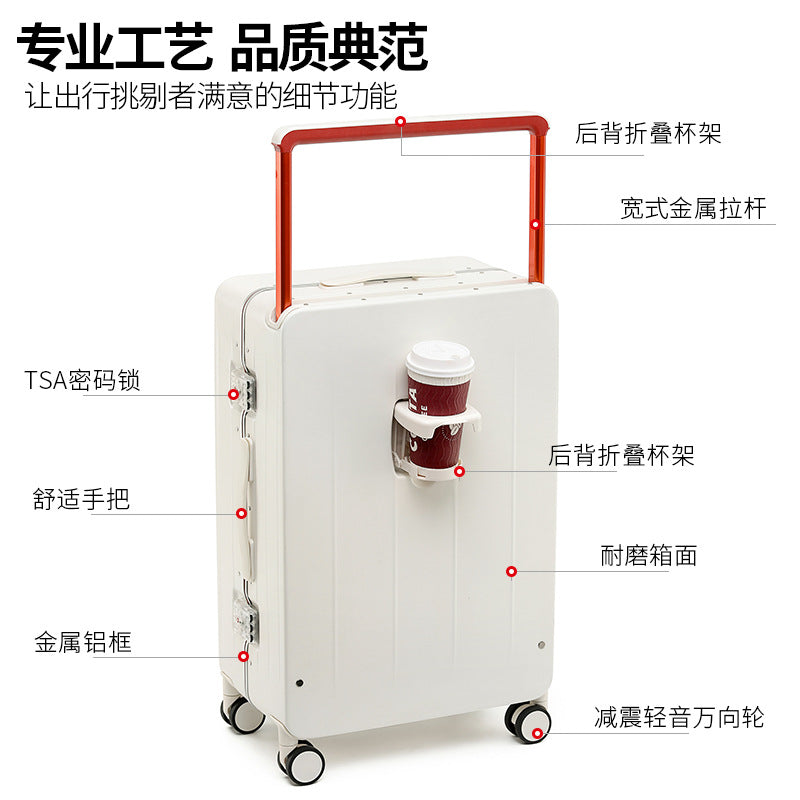 2024 new suitcase 24-inch wide trolley case anti-drop 20-inch boarding case narrow frame travel bag password box