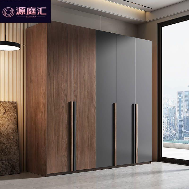 Wardrobe for home bedroom modern casual large capacity assembled multi-layer solid wood cabinet normcore storage light luxury wardrobe