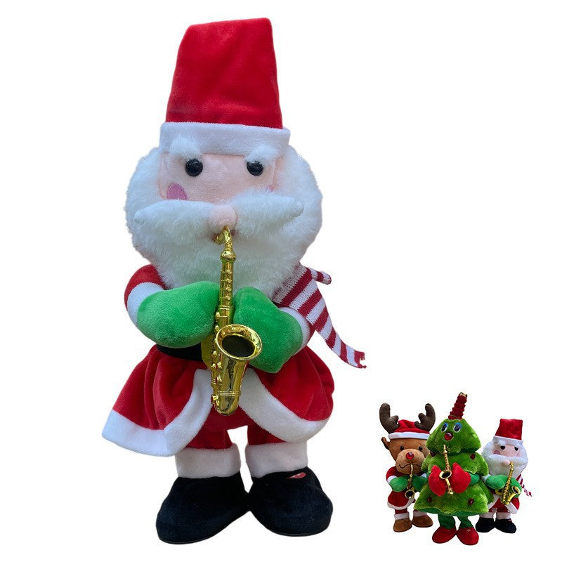 Christmas electric dancing doll light up singing talking reindeer christmas tree plush toy - top choice for christmas gifts