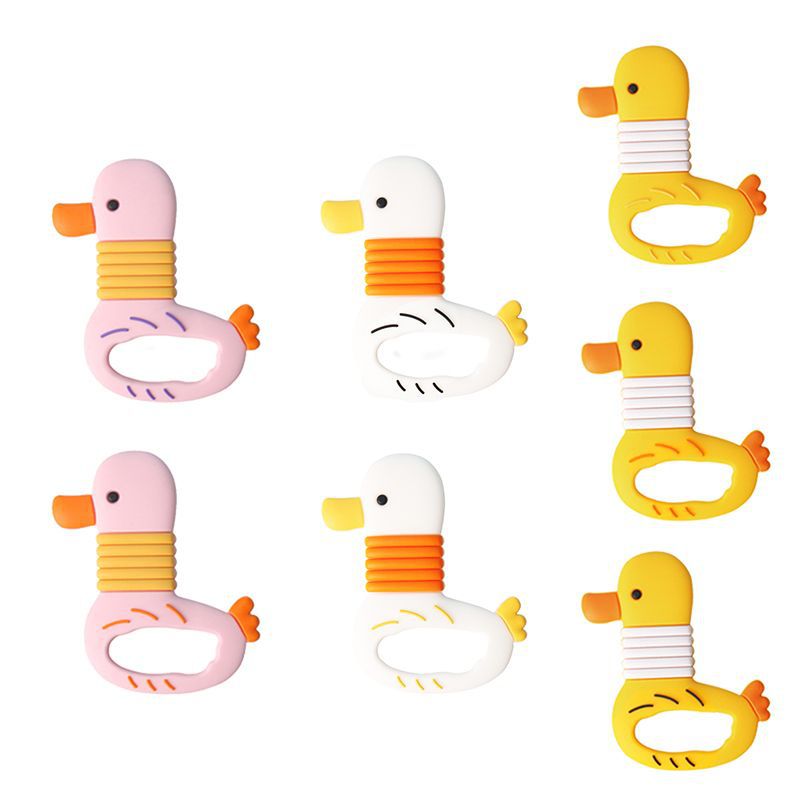 Baby toothpaste molar stick baby duckling silicone toy teething soothing biting glue anti-eating hand artifact can be boiled