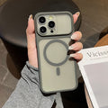 Fine hole skin-feeling magnetic phone case suitable for iphone17promax apple 16/13 frosted transparent protective case