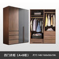 Wardrobe for home bedroom modern casual large capacity assembled multi-layer solid wood cabinet normcore storage light luxury wardrobe