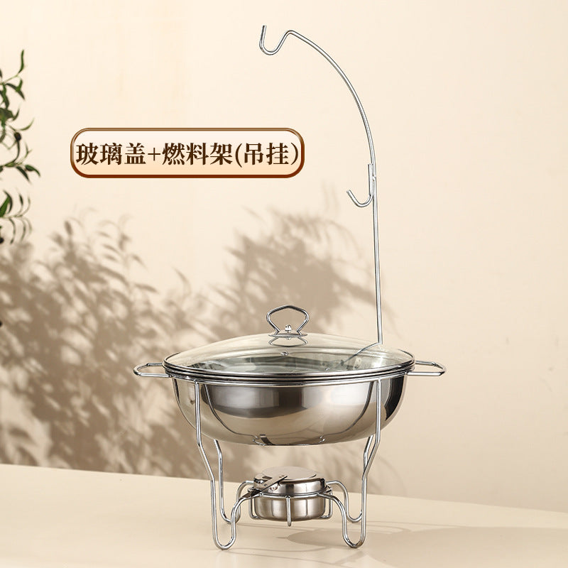 Thickened buffet stove cross-border hot-selling stainless steel round insulation stove restaurant commercial heated buffet stove