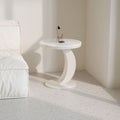 Crescent side table [pure white slate]