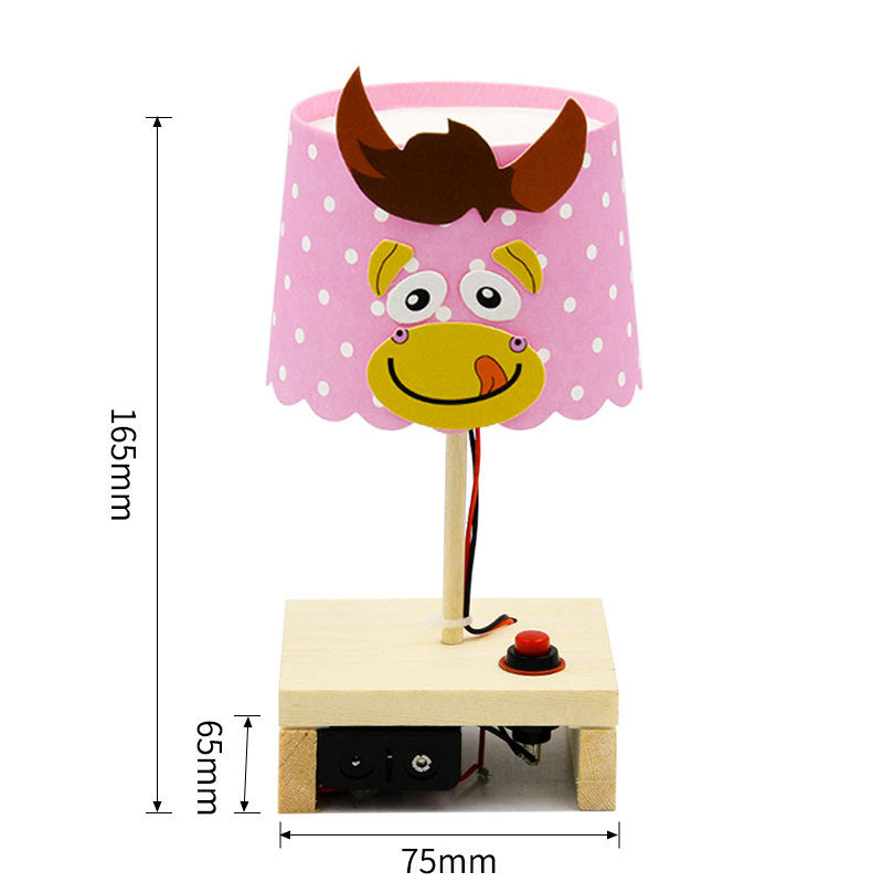 Science experiment DIY cartoon desk lamp technology small production stem maker educational material package students, children's handmade