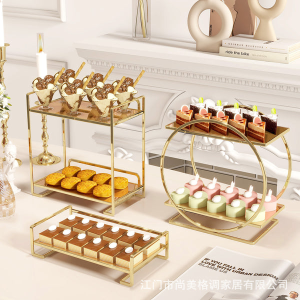 Cross-border desktop rack, dining table ornament, snack rack, cake tray, skin care product storage rack, dessert table display rack