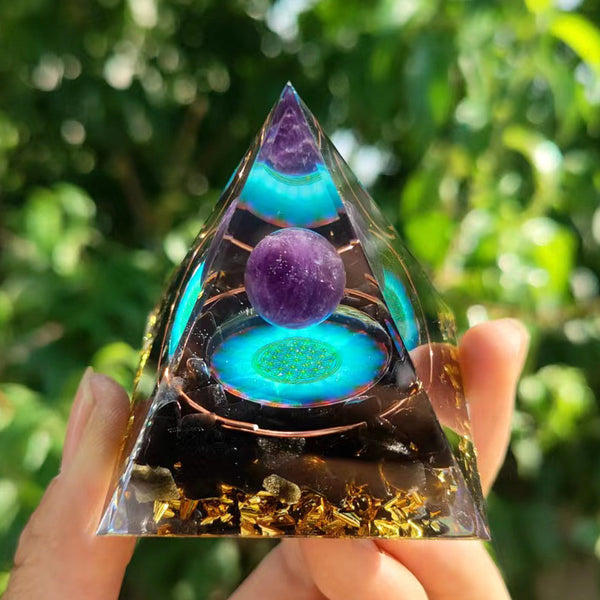 Foreign trade crystal ball pyramid 5.6 cm crystal gravel glue,  explosive resin home hand ornament