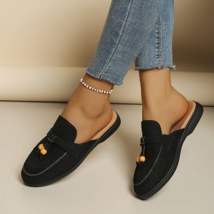 spring/summer new arrivals: plus-size women's half-slipper shoes for cross-border e-commerce. sizes 36-43 available. wholesale options available. dropshipping to  and