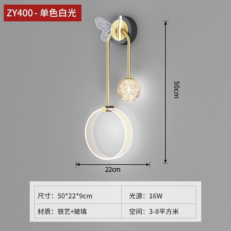 New arrivalaccessible luxurypopular wall lamp bedroom bedside lamp scandinavian modern creative living room background wall decorative lamp hotel
