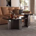 Ready-to-ship natural luxury stone coffee table - modern minimalist black rose design, available in various sizes. perfect for living rooms and home use