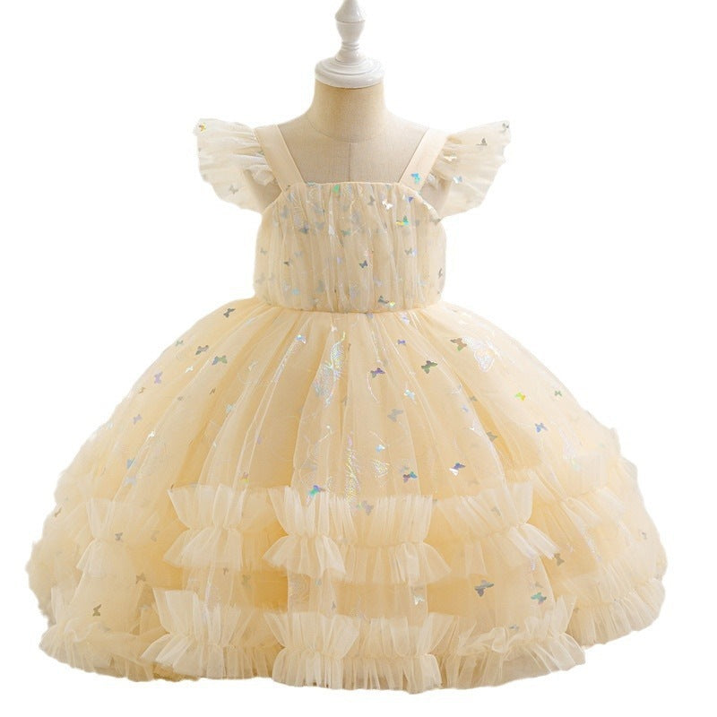 Children's birthday mesh skirt vest first birthday kids princess dress children's clothing baby wholesale dress dress summer style flower girl