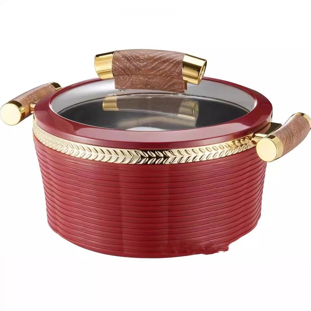 Food warmer insulated lunch box 3pcs 0.8l-2l-3.5l striped gold-rimmed food warmer