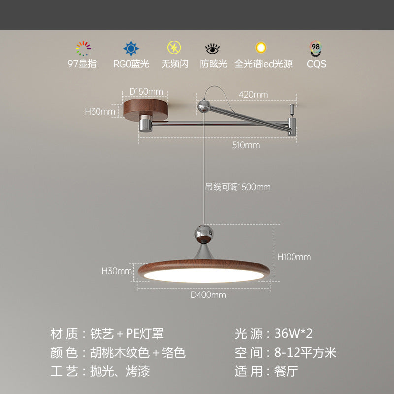 Wabi Stillwind Restaurant UFO Chandelier American Retro Dining Table Lighting Designer Medieval Rocker Island Bar Light