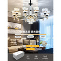 Smart light luxury crystal chandelier living room lamp  new nordic modern minimalist light arm illuminated dustproof lighting fixture
