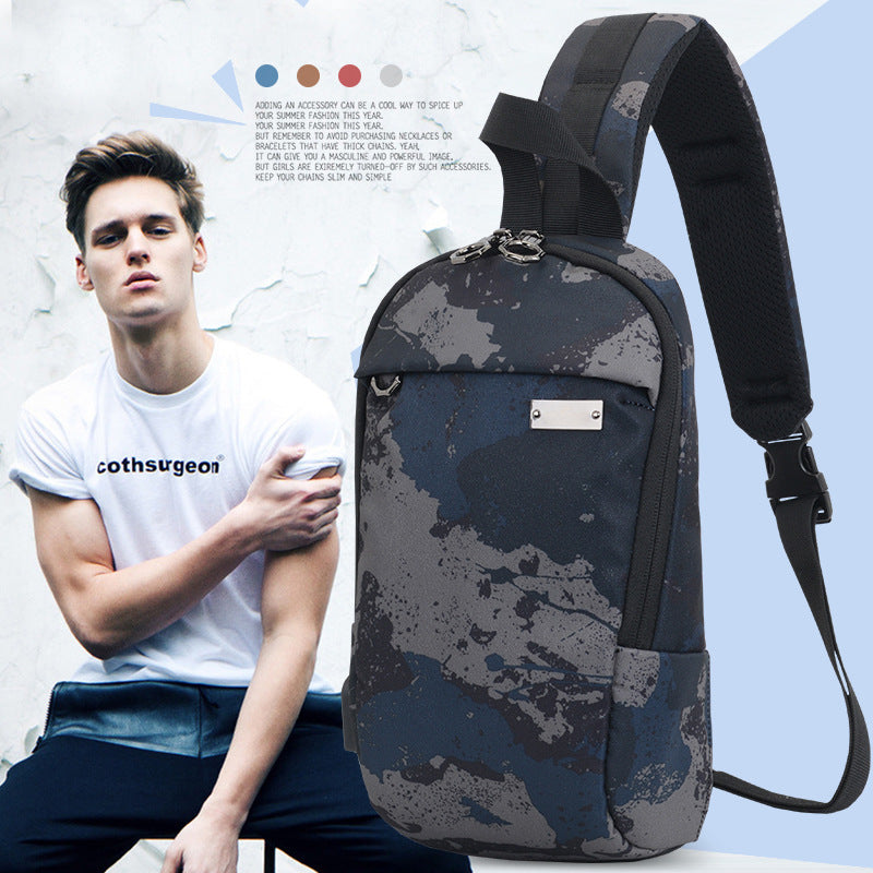FREE KNIGHT trendy brand small breast bag men's outdoor sports and leisure shoulder bag cross backpack soft messenger bag