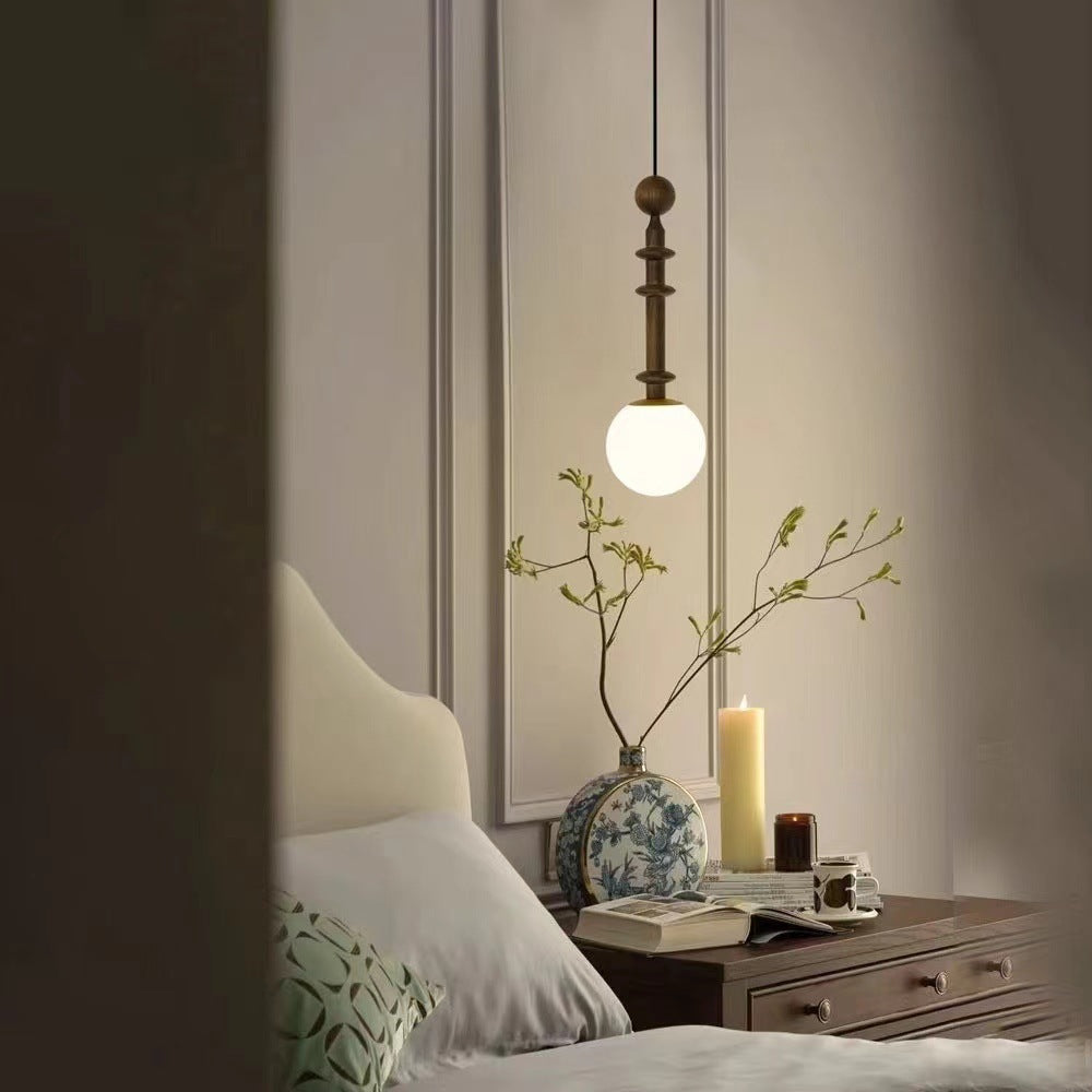 three lights and one house, French medieval wall lamp, creative and warm bedside bedroom lamp, aisle led window solid wood lamp