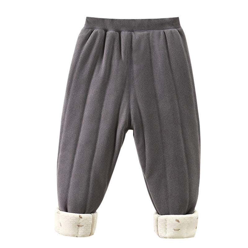 School uniform essential: autumn/winter kids' cotton pants - boys' warm & cold-proof trousers, three-layer fleece-lined & extra thick girls' leggings