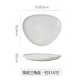 Creative minimalist ceramic steak plate - restaurant, hotel, and home use - triangular deep dish for fruit, salad, and baking