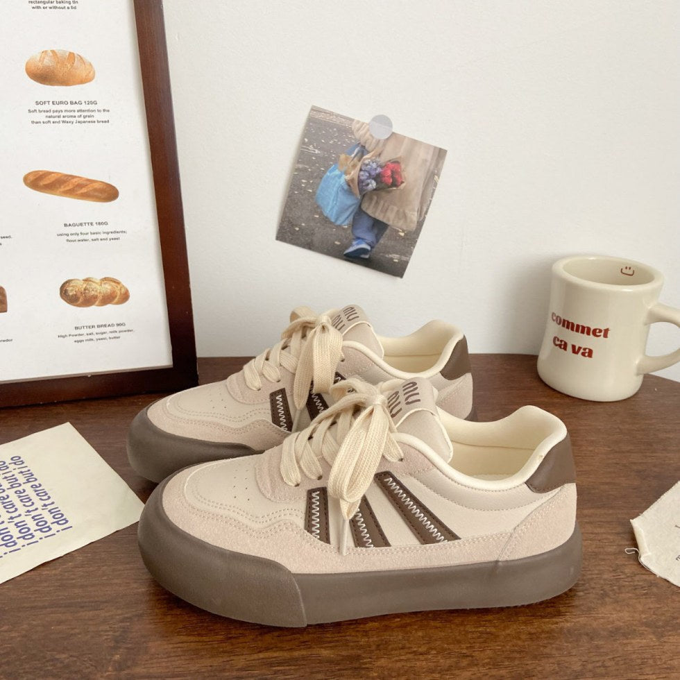 German army trainer (gat) platform sneakers - women's leather upper,  spring new arrivals, chic & unique korean style, low-top student sneakers, white canvas shoes