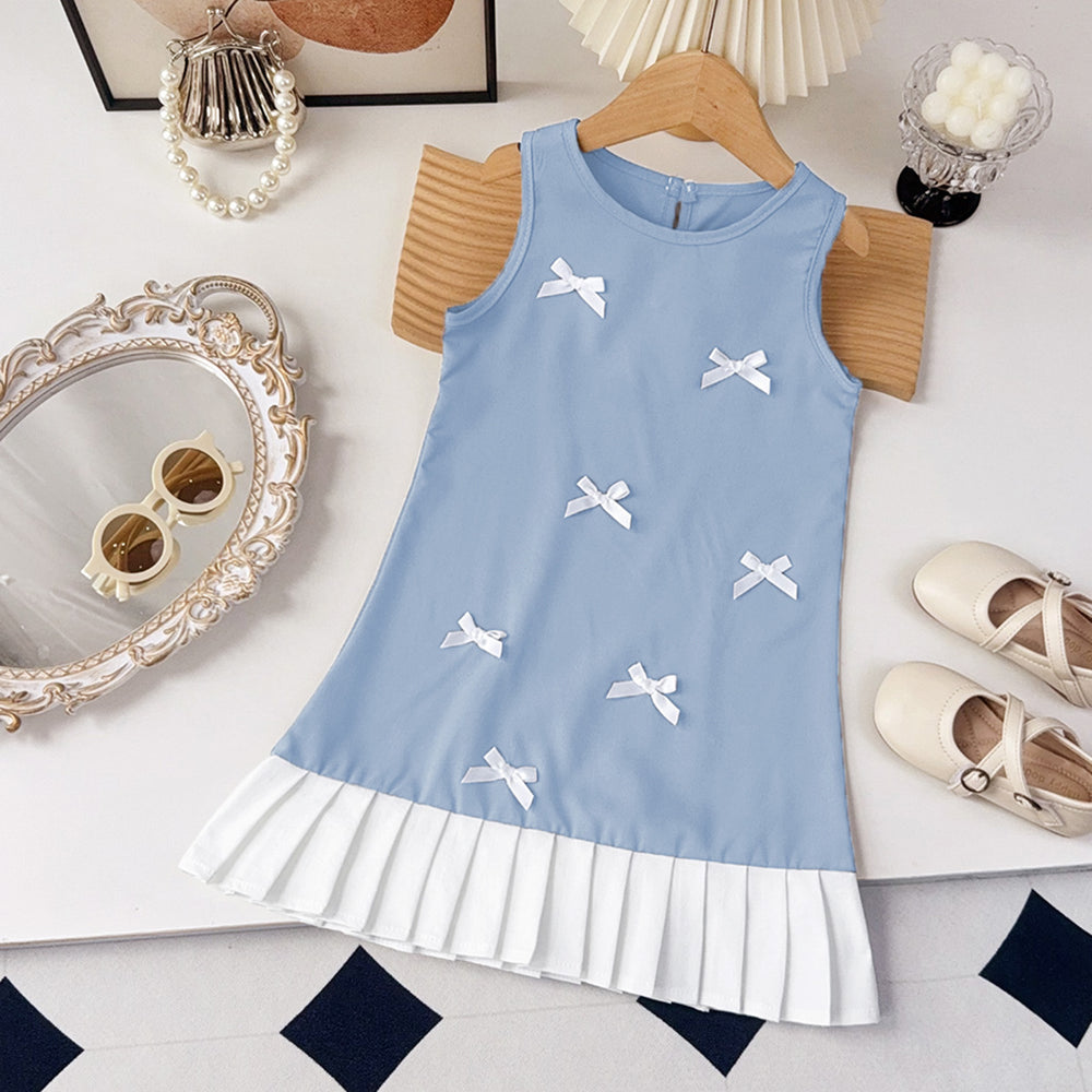 Girls' chanel-inspired vest dress,  summer new arrival, sleeveless korean style slim-fit patchwork dress for baby girls