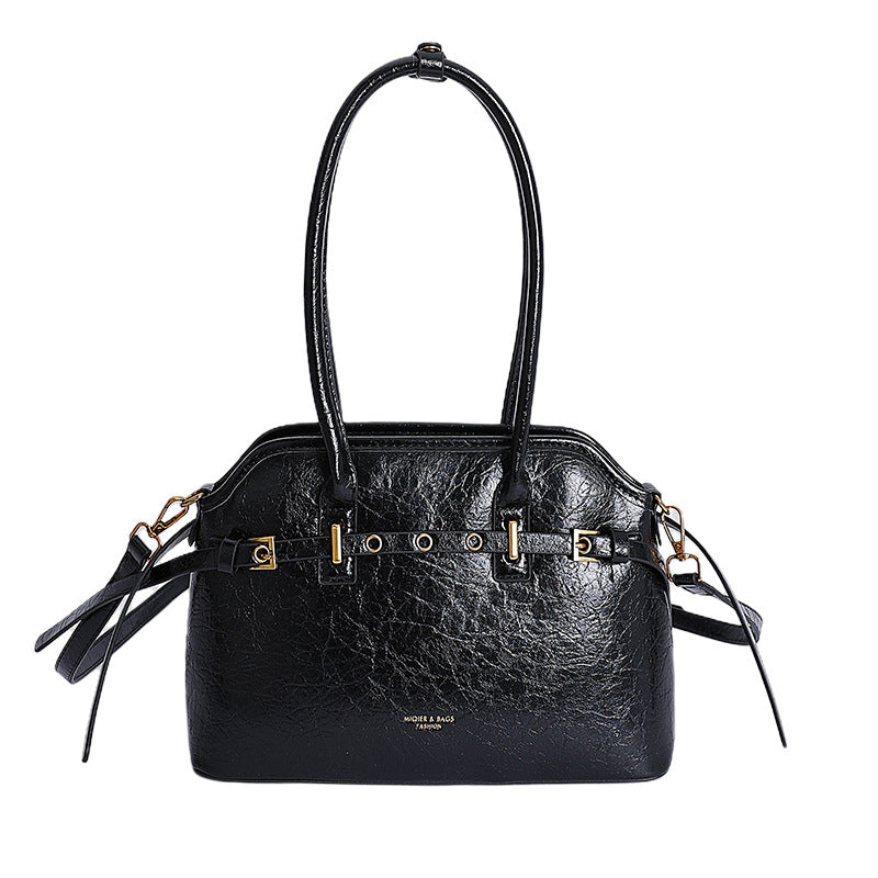 2025 autumn new arrival: large capacity commuter shoulder & crossbody tote bag - vintage oil wax leather handbag, premium women's bag